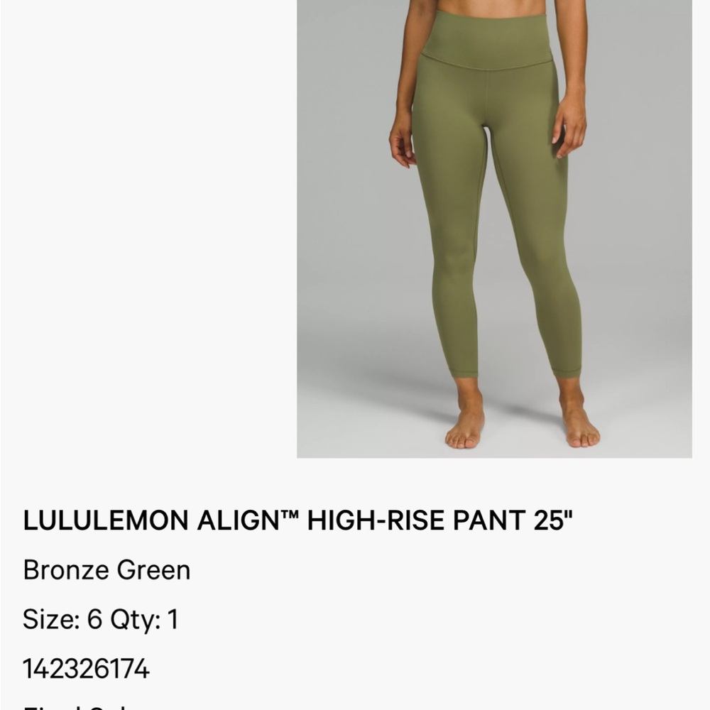 lululemon athletica Align High-Rise Pant 25" in Bronze Green